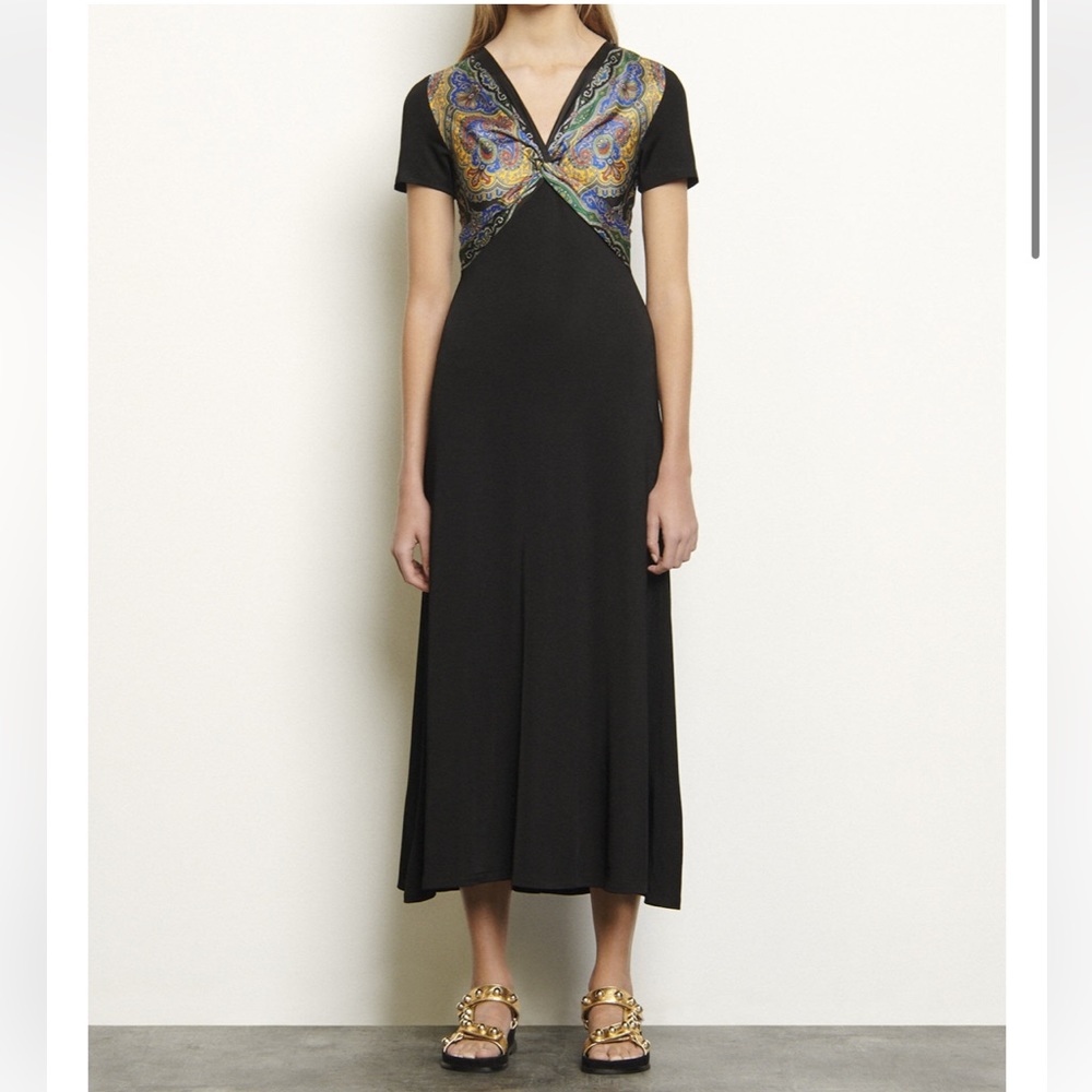 Sandro Paris Jersey dress with insert (EU 36, Size 1, S)